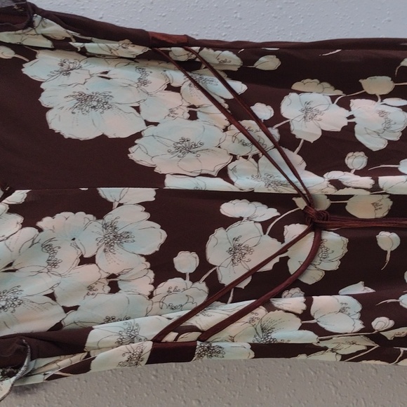 Studio Y Y2K Floral V-Neck Dress in Brown and Blue size 7/8 - Picture 8 of 16